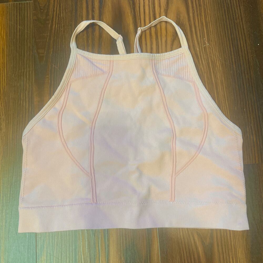 Zella Body Cropped Fitted Racerback Sports Bra Adjustable Size L